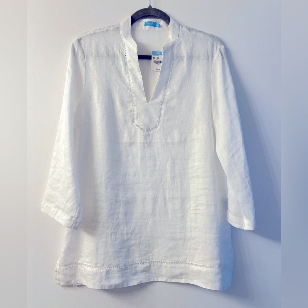 NEW J.McLaughlin Faith Linen Tunic Blouse, Medium - Picture 3 of 6